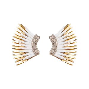 Mini Madeline Earrings White/Gold | Mignonne Gavigan