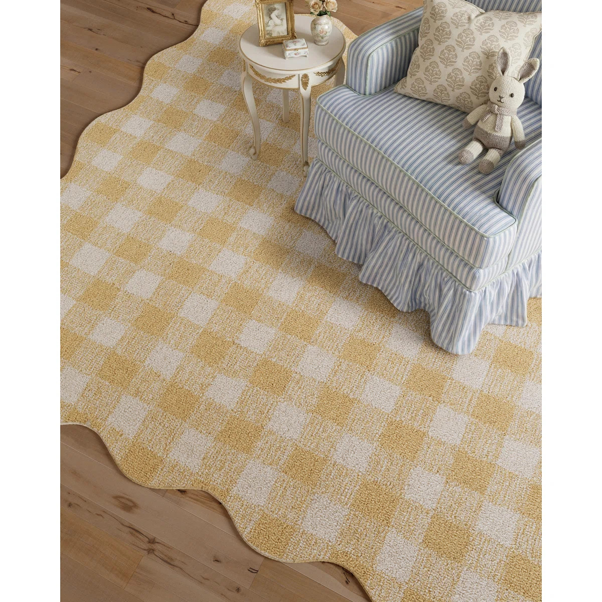Momeni Lily Hand Tufted Wool Plaid Yellow Area Rug 5' X 7'6" | Wayfair North America