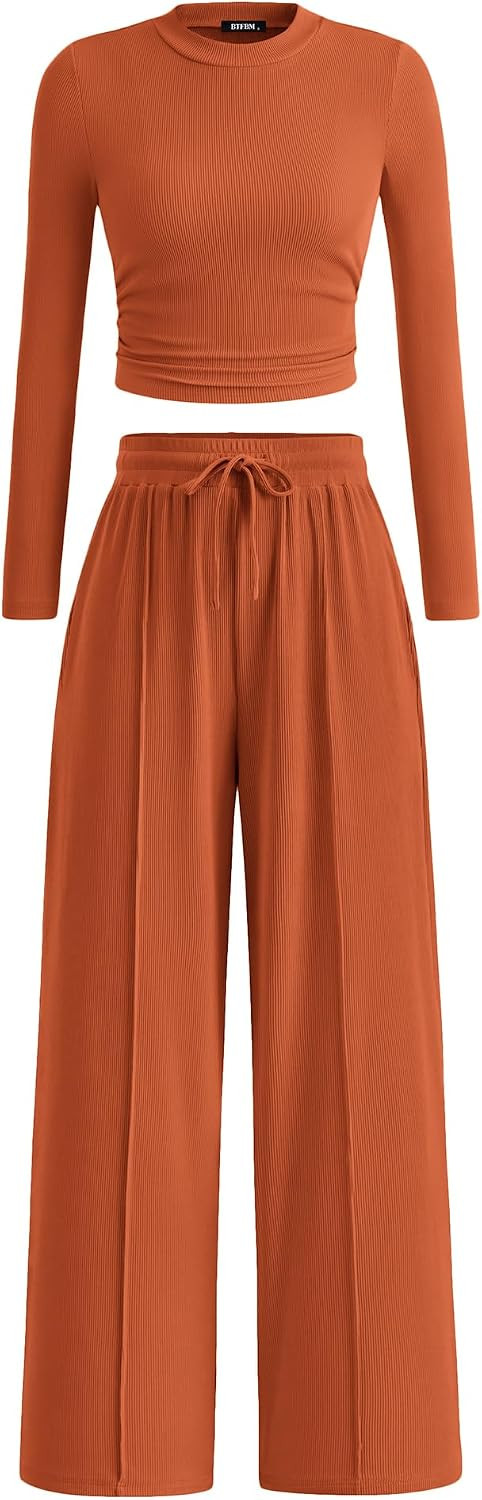 BTFBM Casual Ribbed 2 Piece Sets For Women Fall 2026 | Amazon (US)