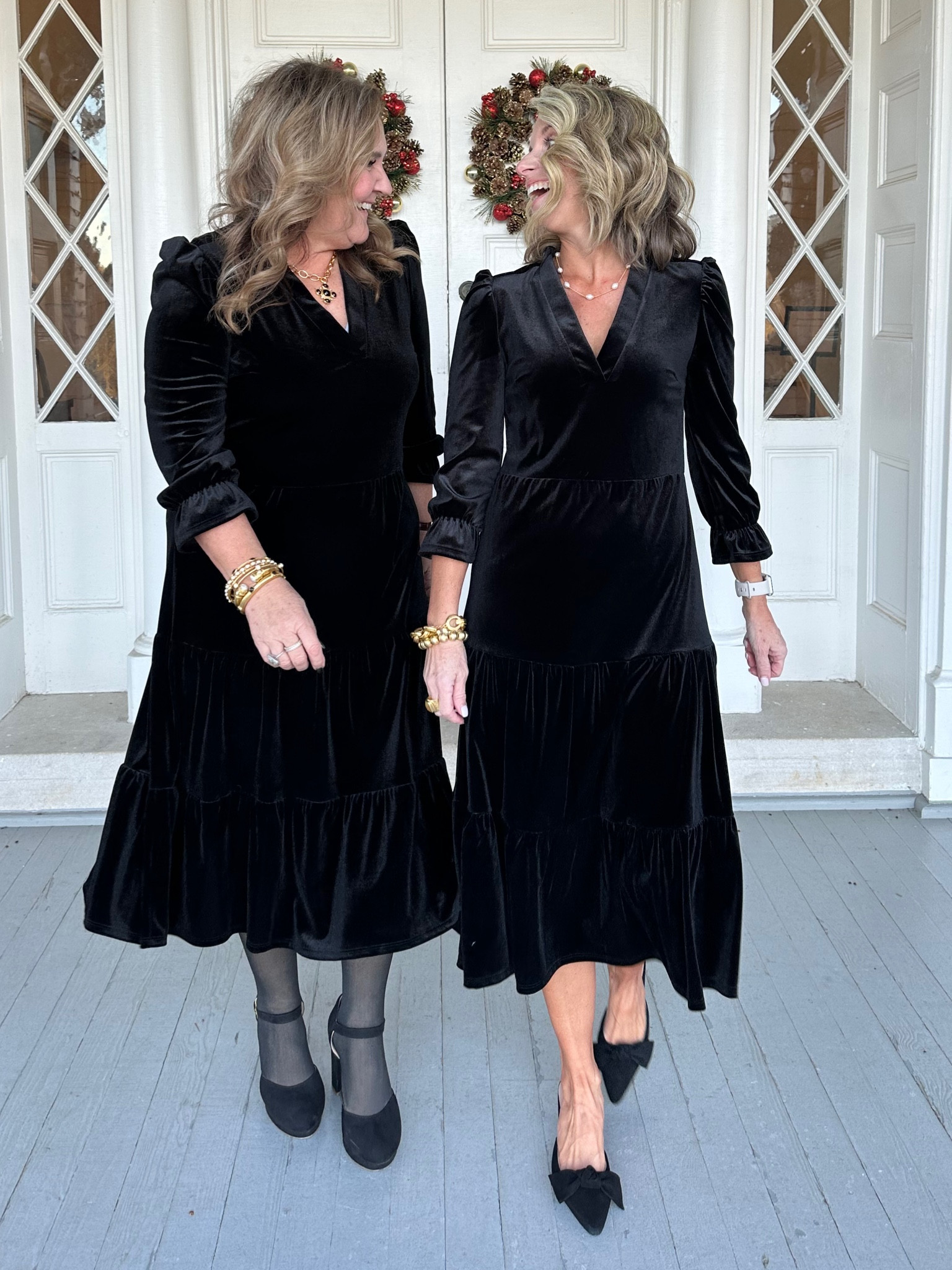 My friend Nanette and I are loving these velvet dresses from Jude Connally 

I’m in XS and she’s in XL 

#LTKHoliday 

#LTKover40 #LTKSeasonal
