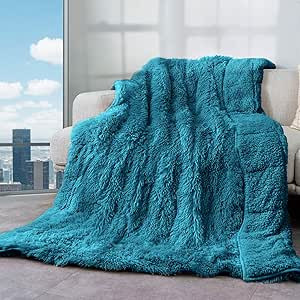 Cottonblue Weighted Blanket 15lbs, Sherpa Faux Fur Reversible Luxury Snugly Long Fur Warm Heavy B... | Amazon (US)