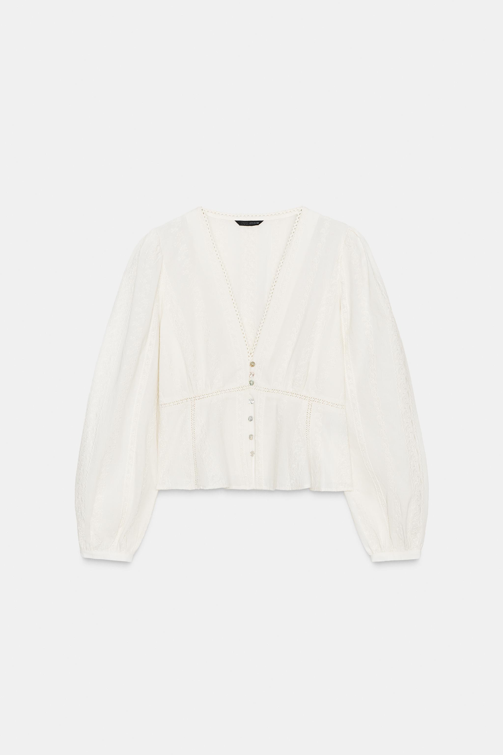ROMANTIC EMBROIDERED BLOUSE | Zara US