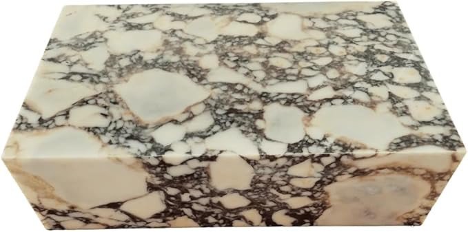 Genuine Marble Block Coffee Table - Calacatta Viola Marble | Amazon (US)