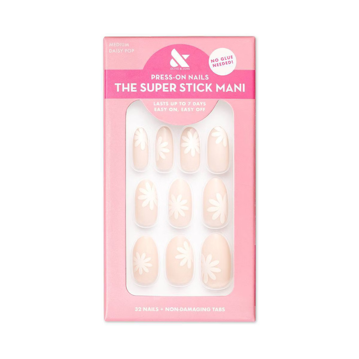 Olive & June Fake Nails - Daisy Pop - 32ct | Target