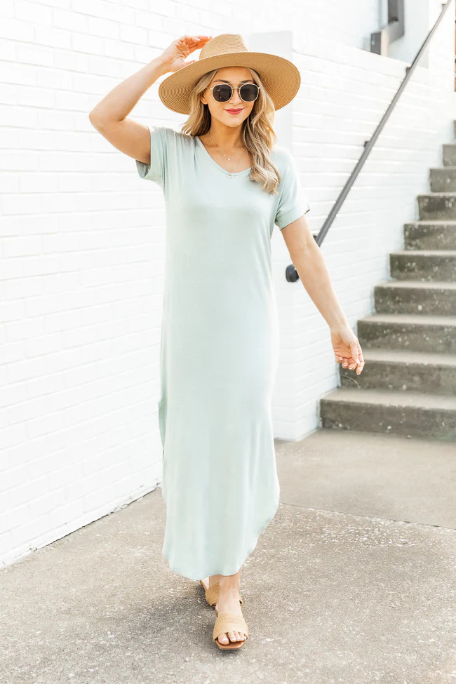 Set Yourself Free Sage Maxi Dress | The Pink Lily Boutique