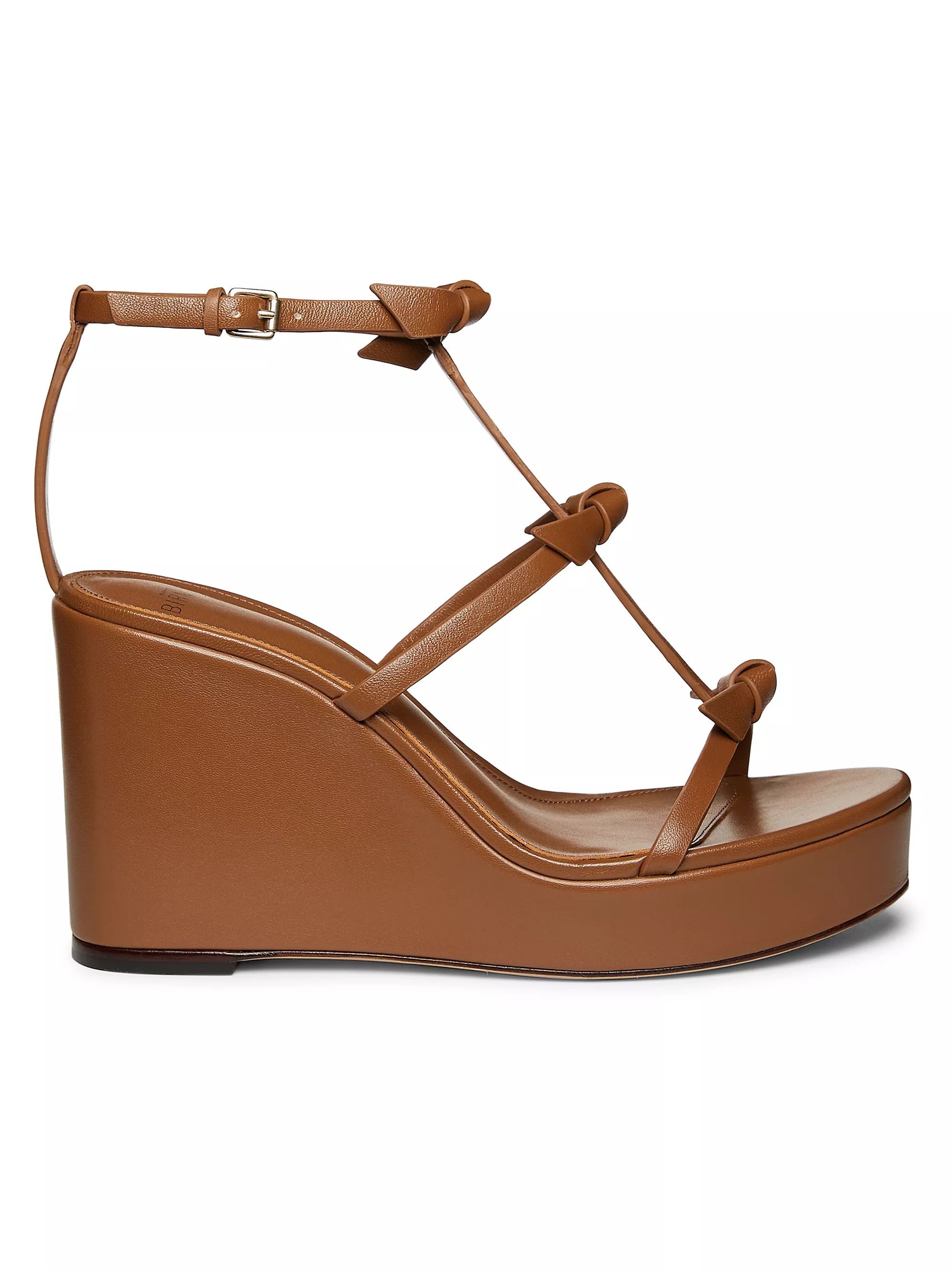 Slim Lolita 100MM Leather Wedge Sandals | Saks Fifth Avenue