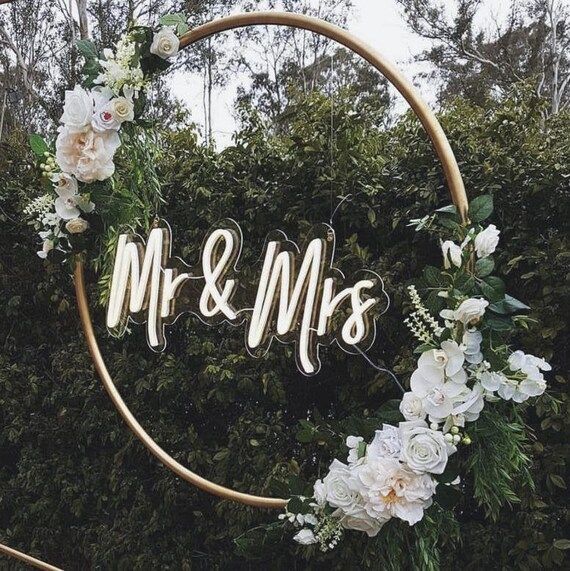 Wedding Neon Sign Mr & Mrs Party Garden Decor LED Art Bedroom | Etsy | Etsy (US)