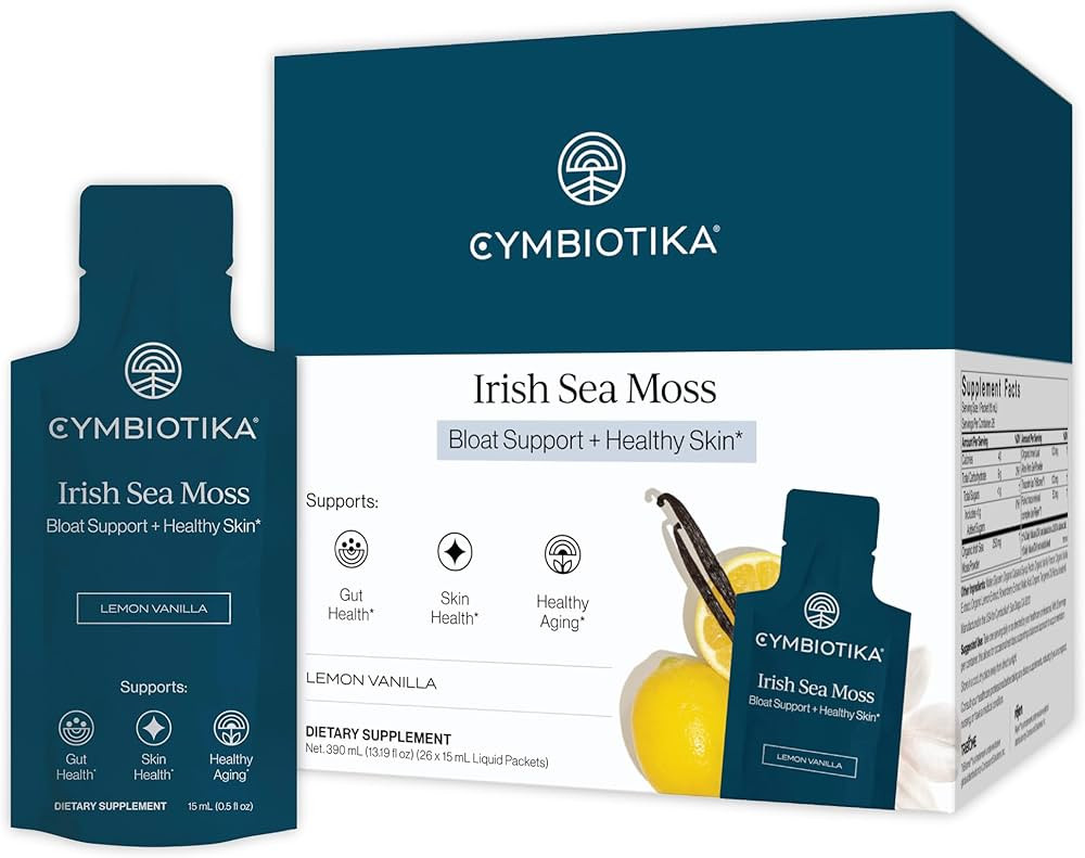 CYMBIOTIKA Irish Sea Moss Supplement, Organic Wildcrafted Sea Moss with Aloe Vera, Fulvic Mineral... | Amazon (US)