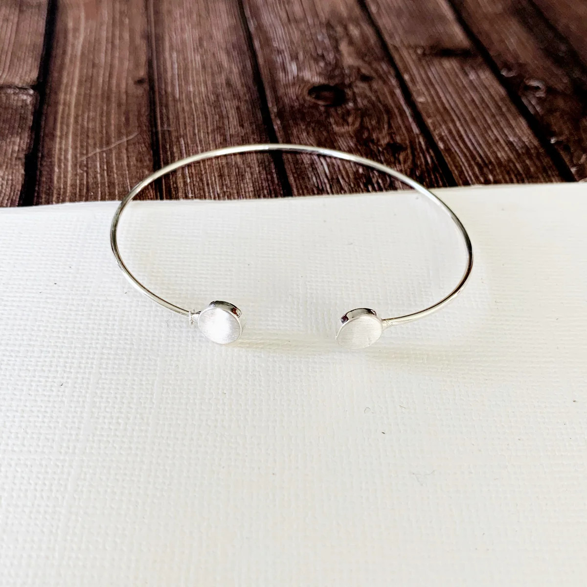 Boutique Bracelet Collection :: Abby Silver Disc Cuff Bracelet | Baubles & Bits