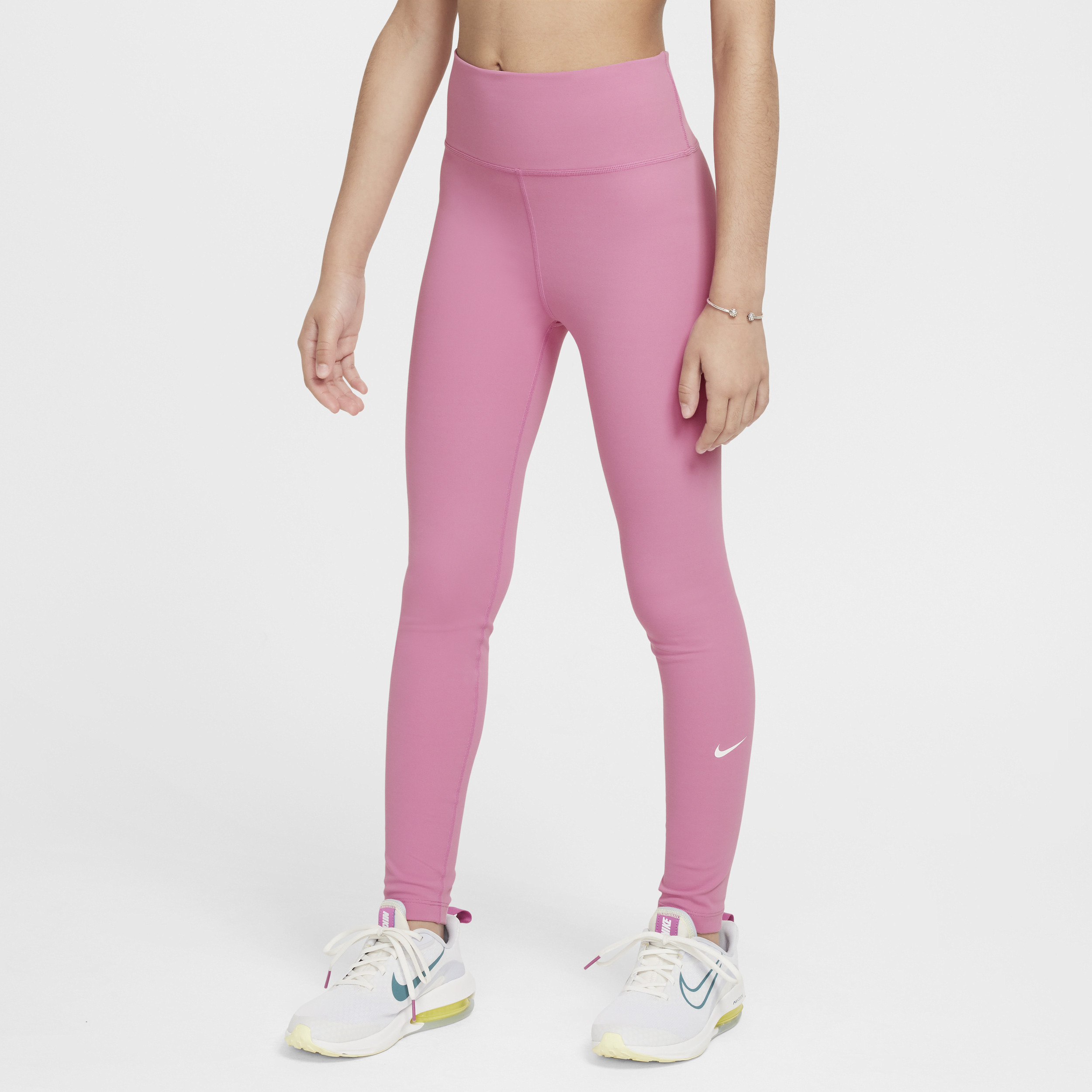 Nike One Big Kids' (Girls') Dri-FIT High-Waisted Leggings in Pink | FZ5605-646 | Nike (US)