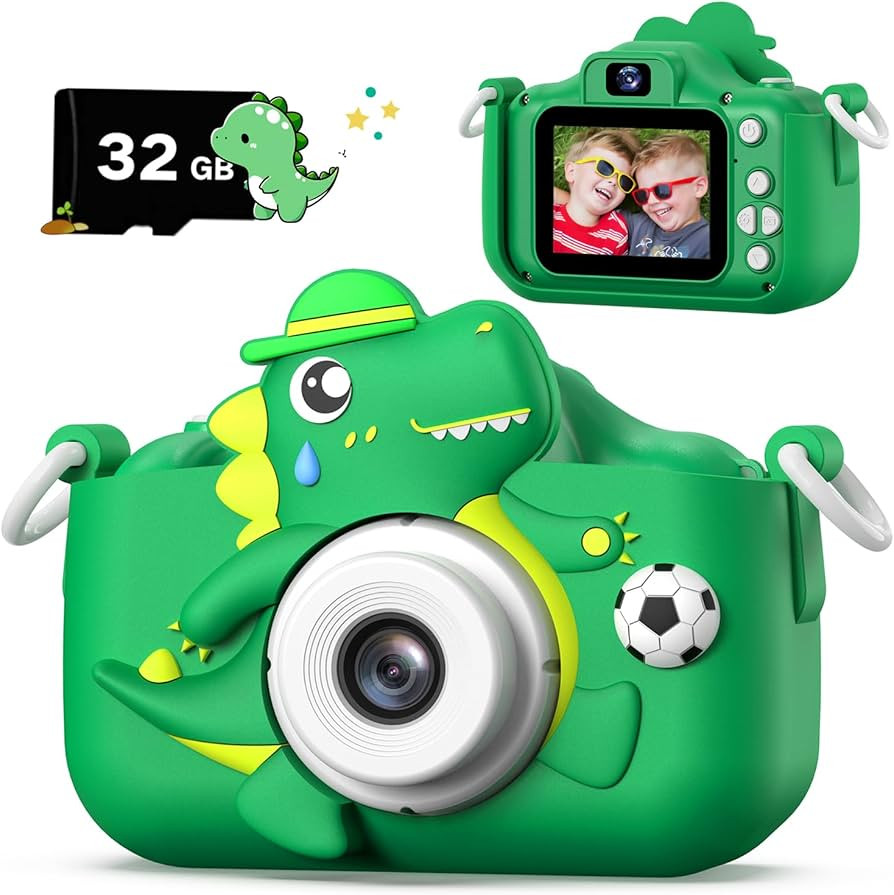 Dinosaur Kids Camera for Boys Girls, Toddler Digital Selfie Camera with Cute Protective Cover and... | Amazon (US)