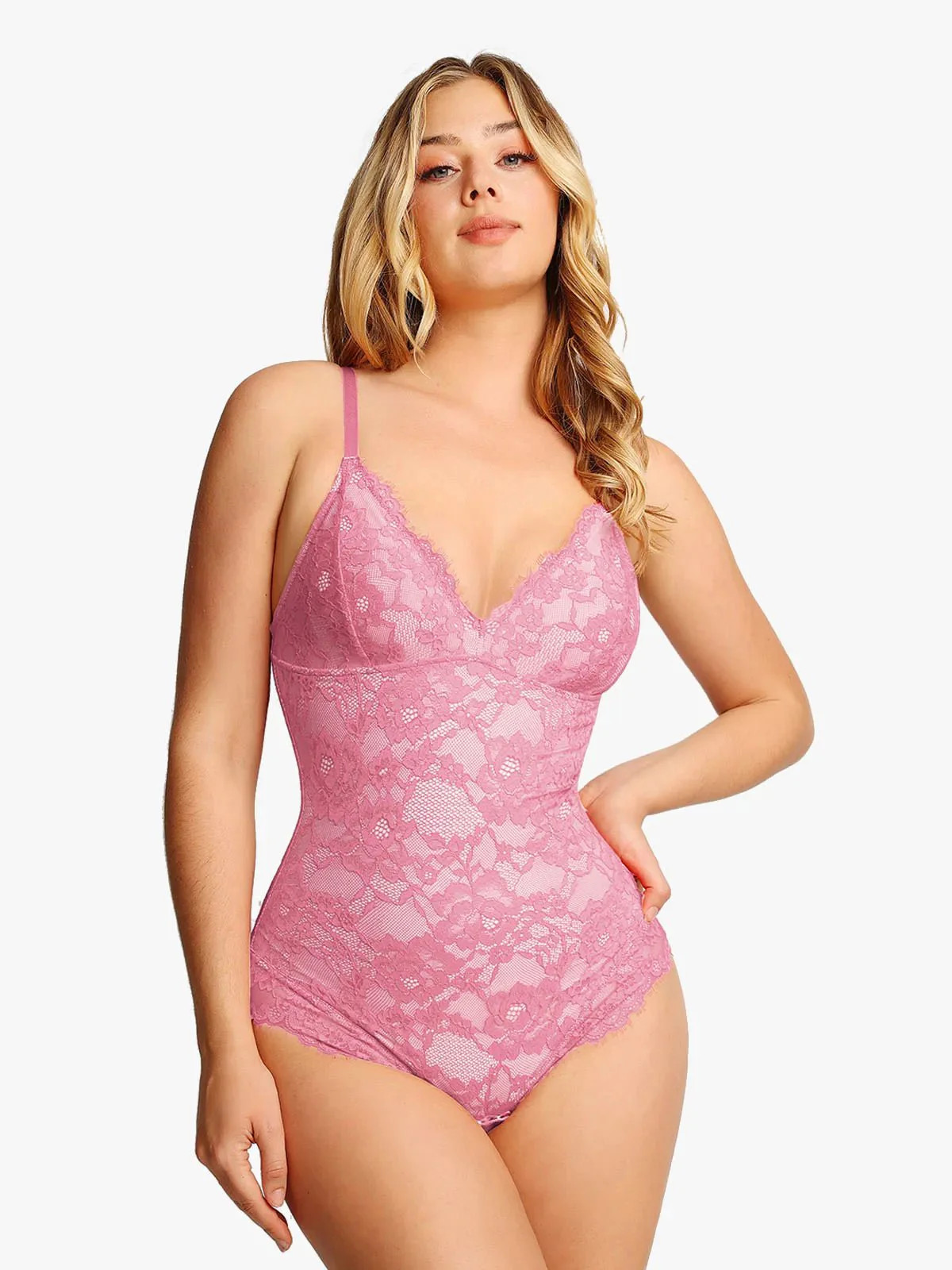 Shapewear Firm Control Smoothing Full Lace Thong Bodysuit | Popilush