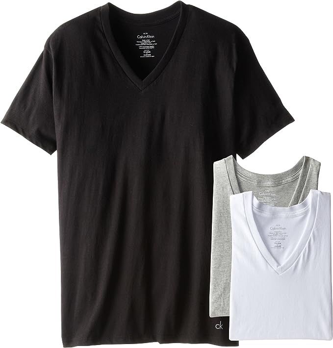 Calvin Klein Men's Cotton Classics Multipack V Neck T-Shirts | Amazon (US)