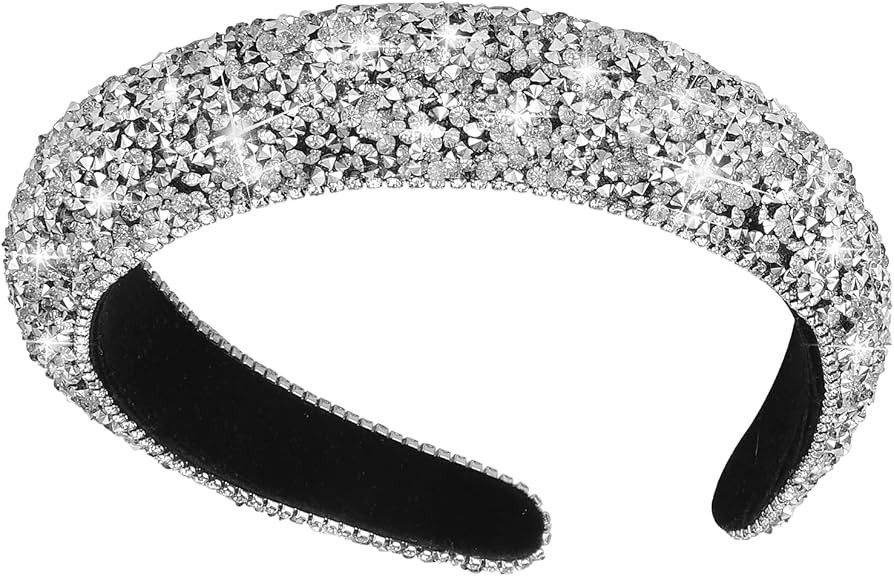 Sibba Rhinestone Headband Padded Hairbands Hair Hoops Accessories Crystal Beaded Jeweled Sparkle ... | Amazon (UK)