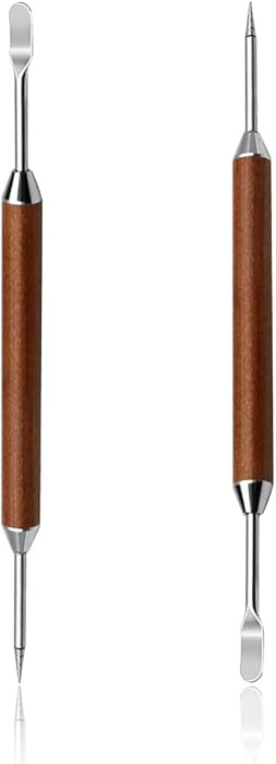 2-Pack Latte Art Pen Set, Stainless Steel Coffee Drawing Tool with Wood Handle, Double-Ended Bari... | Amazon (US)