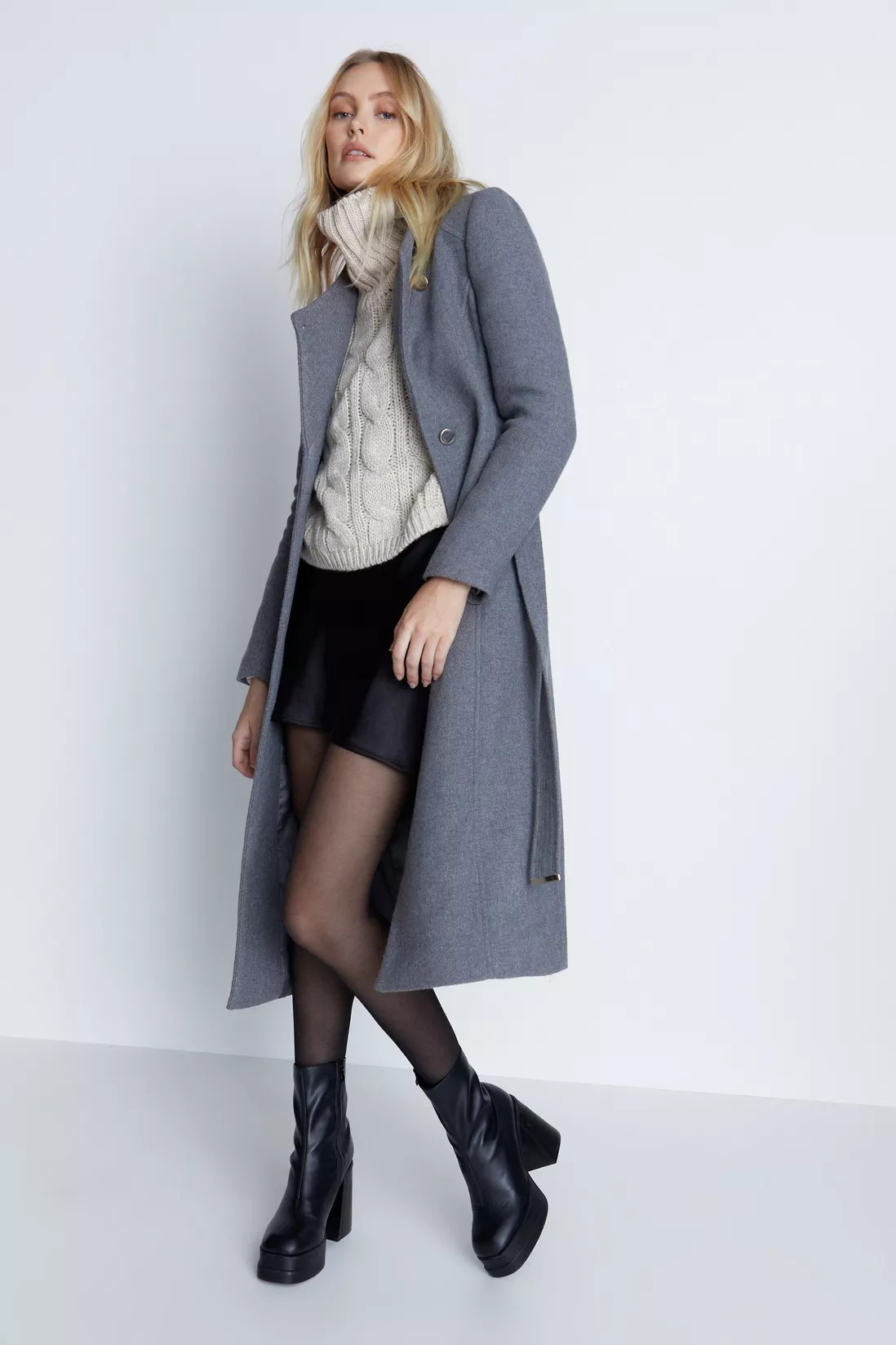 Jackets & Coats | Italian Wool Blend Long Line Wrap Coat | Warehouse | Debenhams UK