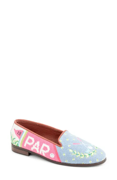 ByPaige Needlepoint Golf Flat in Blue Multi at Nordstrom, Size 9.5 | Nordstrom