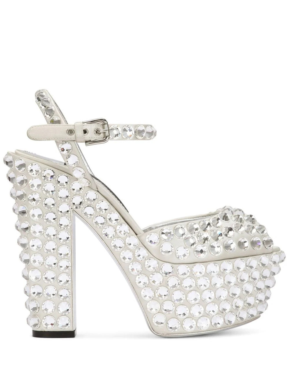 Dolce & Gabbana rhinestone-embellished platform pumps - White | Farfetch Global