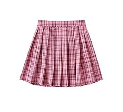 WDIRARA Women's Casual Plaid High Waist Pleated A-Line Uniform Mini Skirt | Amazon (US)