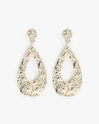 Hammered Gold Teardrop Earrings | Express
