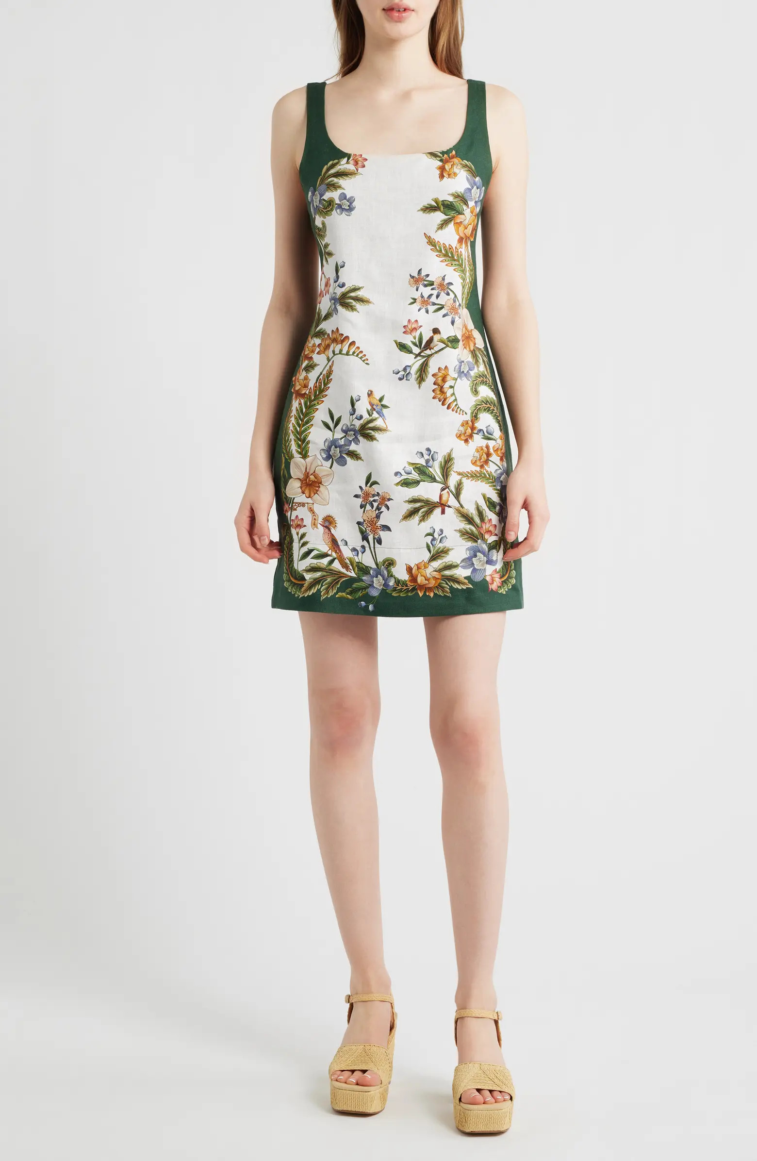 Nature Sand Print Linen Minidress | Nordstrom