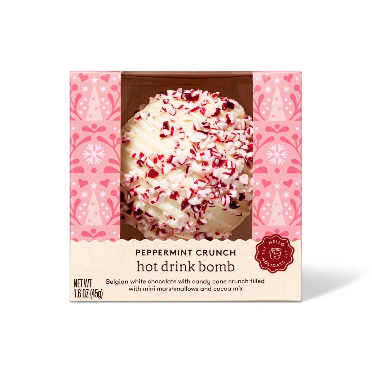 Holiday Hot Chocolate Drink Bomb - Belgian White Chocolate Topped with Peppermint Crunch - 1.6oz/... | Target