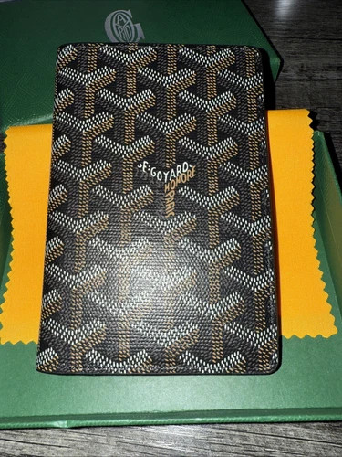 Goyard Passport Cover “GRENELLE” - Black & Tan | eBay US
