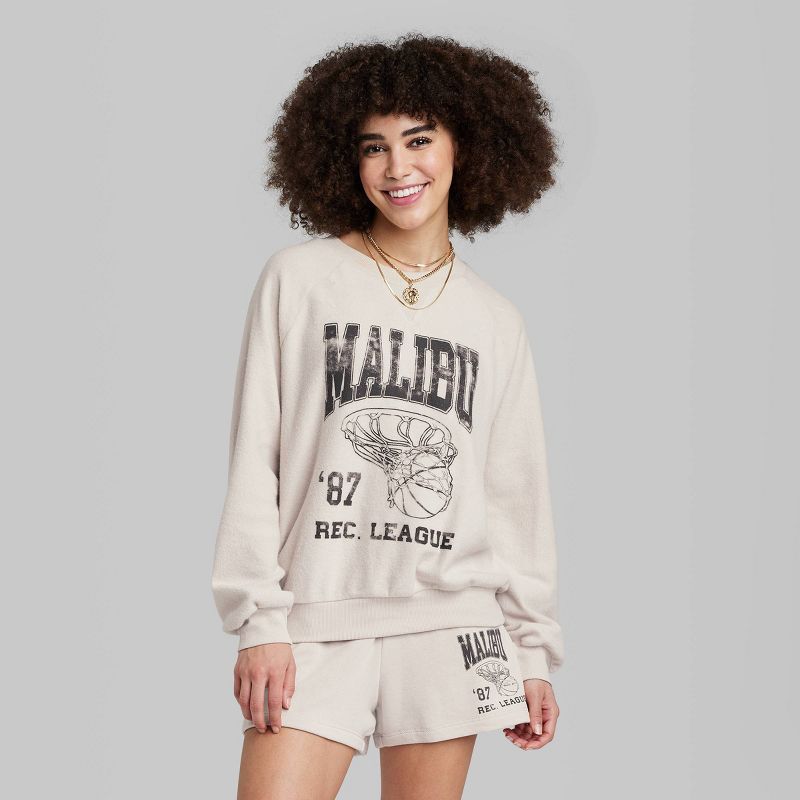 Women's Ascot + Hart Malibu Graphic Pullover - Beige | Target