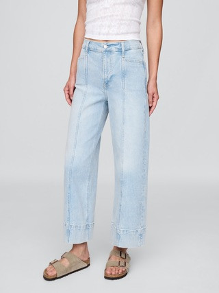 High Rise Stride Wide-Leg Ankle Jeans | Gap (US)