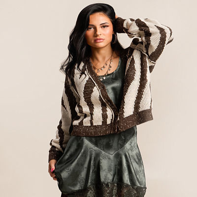 Zebra Cardigan Sweater | Buckle