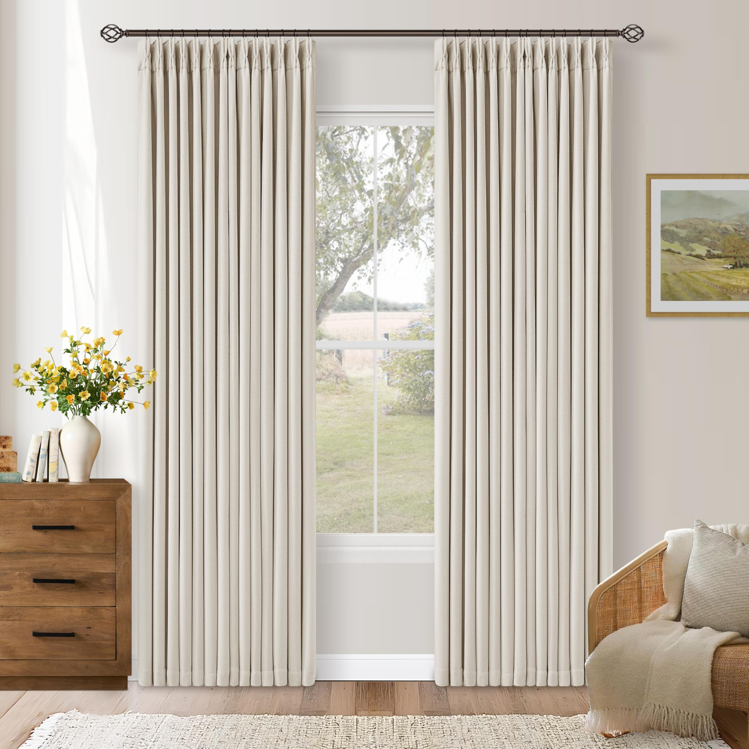 Pinch Pleat Design & Memory Shape Trained: Our pinch pleated blackout curtains have permanent sew... | Amazon (US)