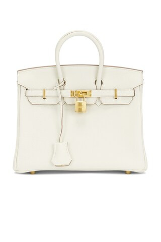Hermes Clemence Birkin 25 Handbag in Light Grey | FWRD 