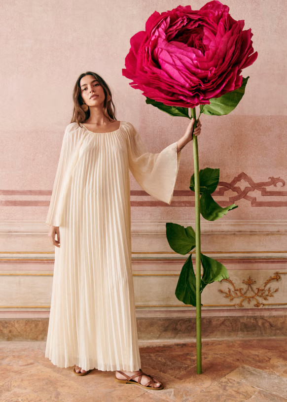 Julietta Dress - Ecru - Recycled polyester - Sézane | Sezane Paris