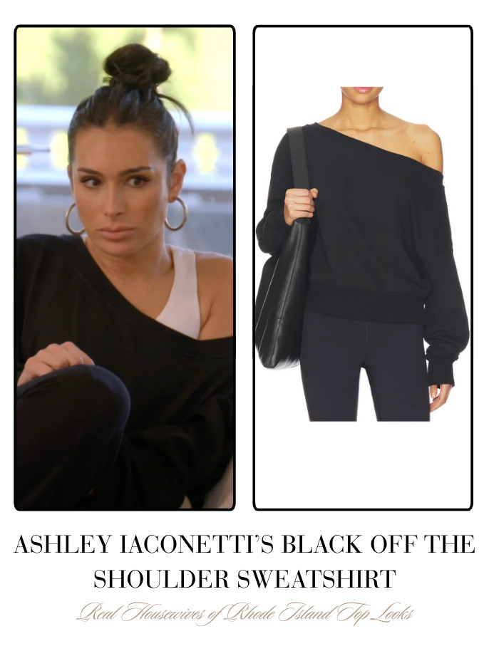 Ashley Iaconetti's Black Off The Shoulder Sweatshirt 

 