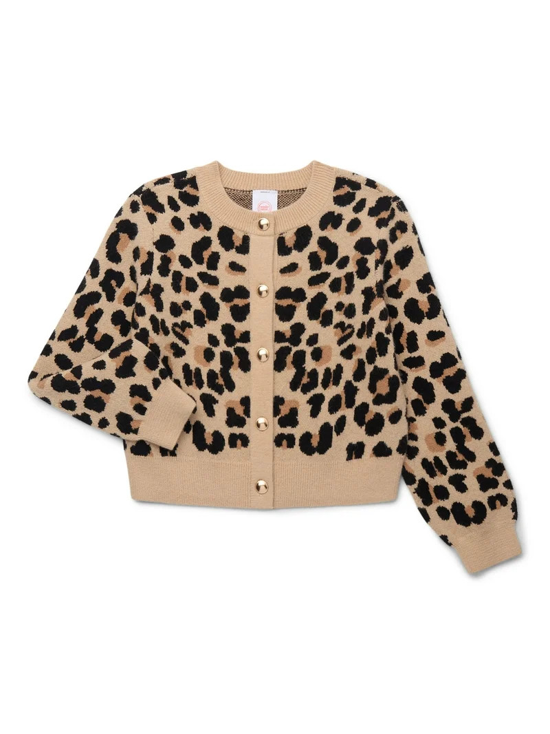 Wonder Nation Girls Ribbed Button Front Cardigan Sweater, Sizes 4-18 & Plus | Walmart (US)