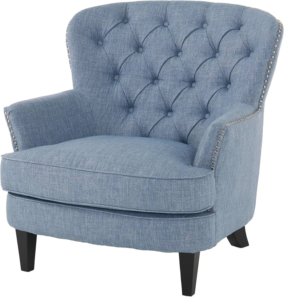 Christopher Knight Home Tafton Fabric Club Chair, Light Blue | Amazon (US)