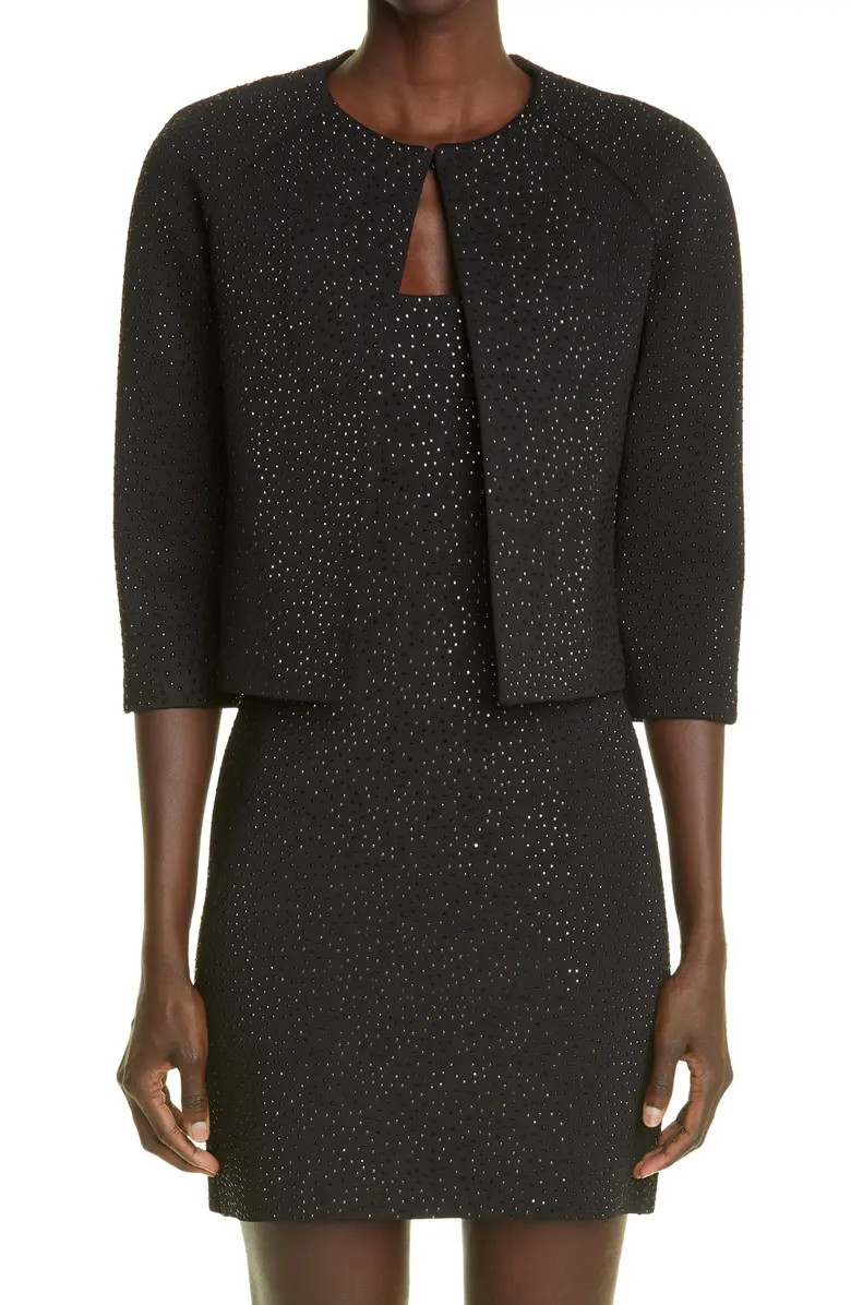 St. John Collection Studded Crop Jacket | Nordstrom