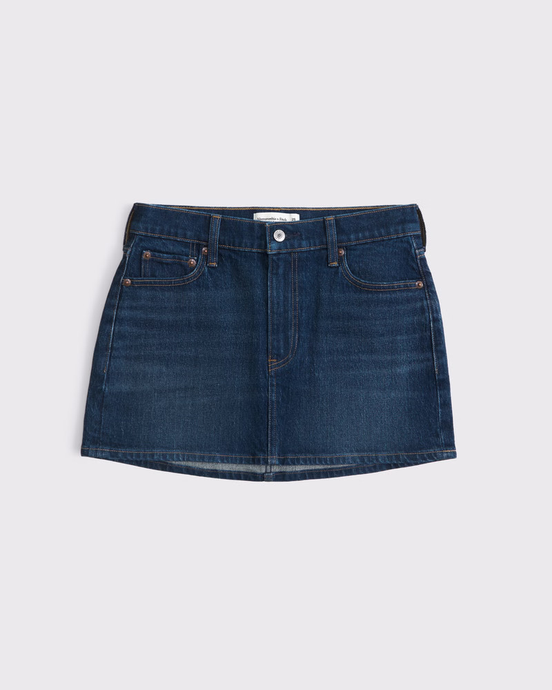 Mid Rise Denim Mini Skirt | Abercrombie & Fitch (US)