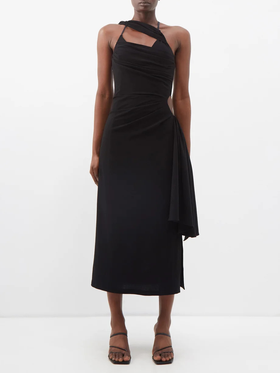 Abanada side-cutout draped wool-blend dress | Jacquemus | Matches (US)