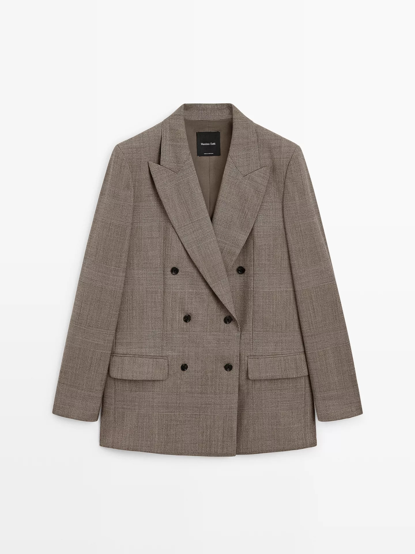 Check wool suit blazer | Massimo Dutti UK