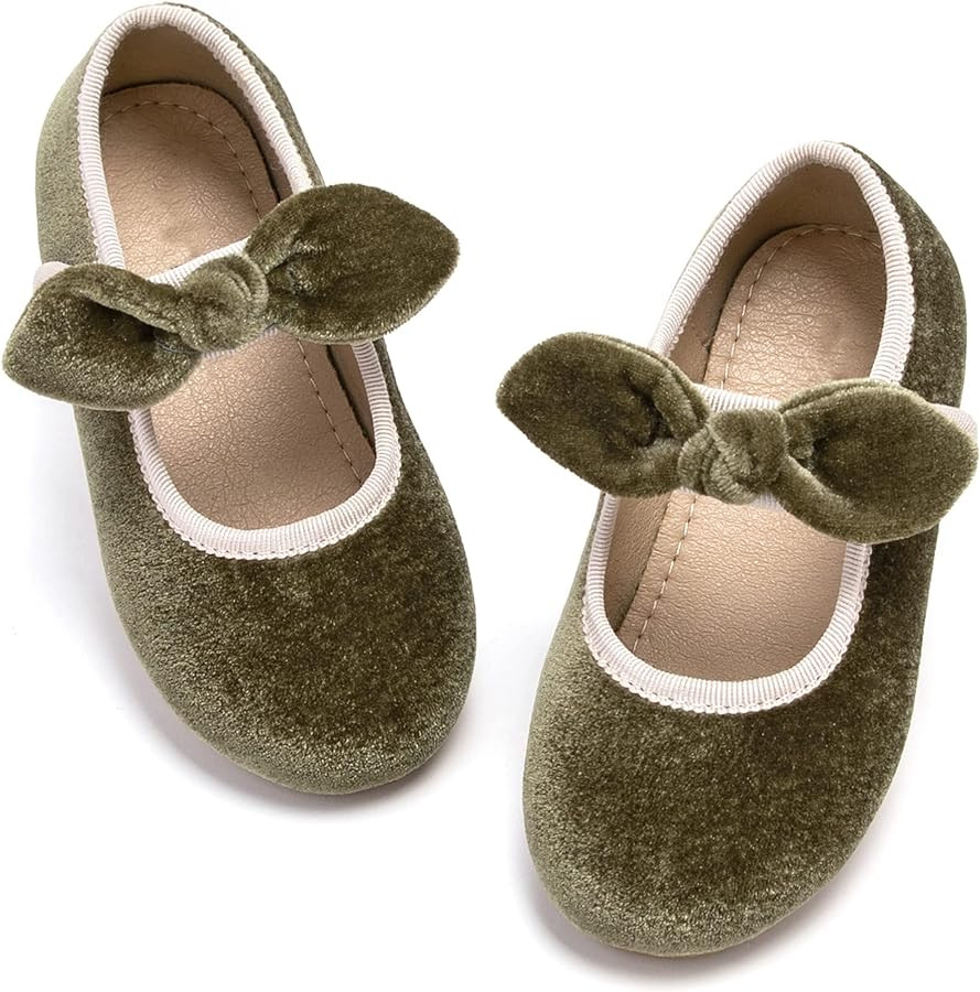 Kiderence Little Toddler Girls Dress Shoes Ballerina Ballet Flats Kids Mary Janes | Amazon (US)