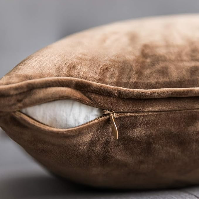 MIULEE Pack of 2 Decorative Velvet Throw Pillow Cover Soft Pillowcase Solid Square Cushion Case f... | Amazon (US)