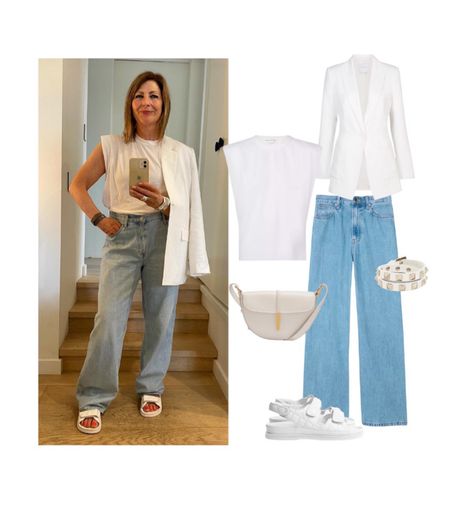 White tee & jeans : 
Classics? That you can wear forever ? Wrong ! 
Both pieces need to be updated into new modern shapes. 
What to buy now : a slouchy white tee with a round neck and baggy jeans that sit long !
Add a white oversized blazer & chunky flats and white bag: done.
Steal my style #shopwithfifi

#LTKstyletip #LTKSeasonal #LTKaustralia