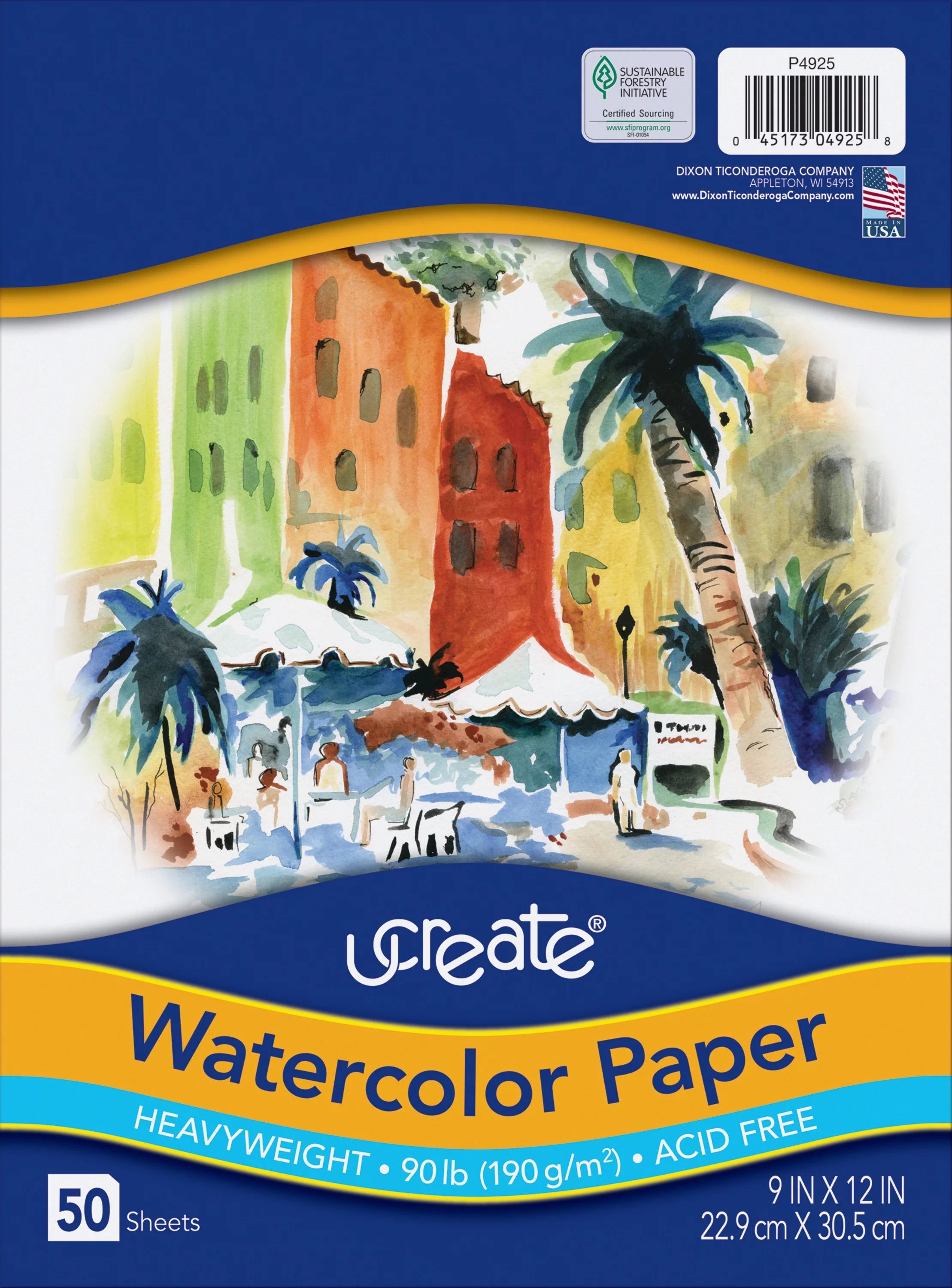 Ucreate Watercolor Paper, White, Package, 90 lb.,  9" x 12", 50 Sheets , Painting, Arts, Kids, Te... | Walmart (US)