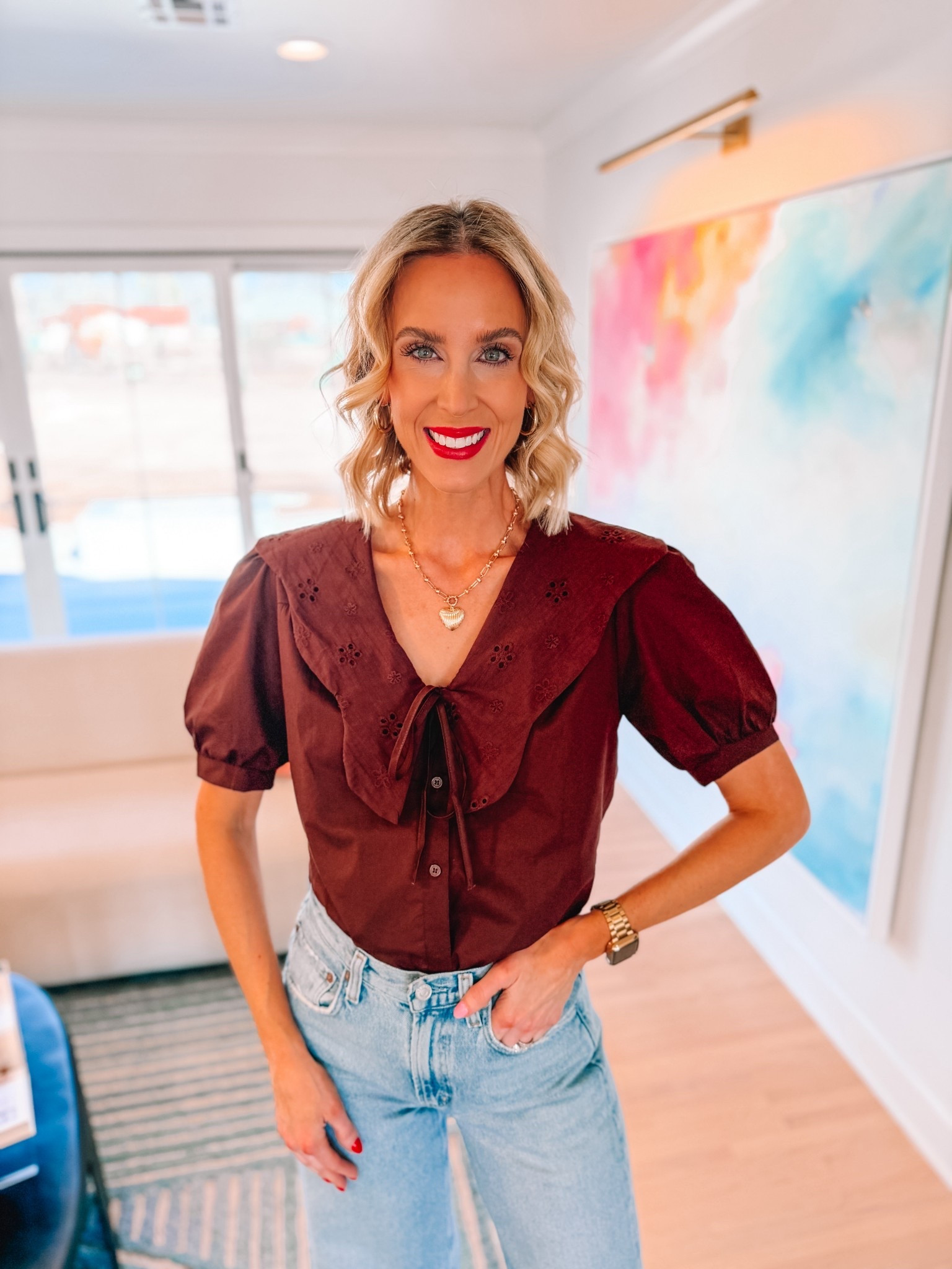 Love the color of this top from Amazon! 

Puff sleeve top / Peter Pan collar top / Spring style / Classic style 

#LTKootd #LTKgrwm