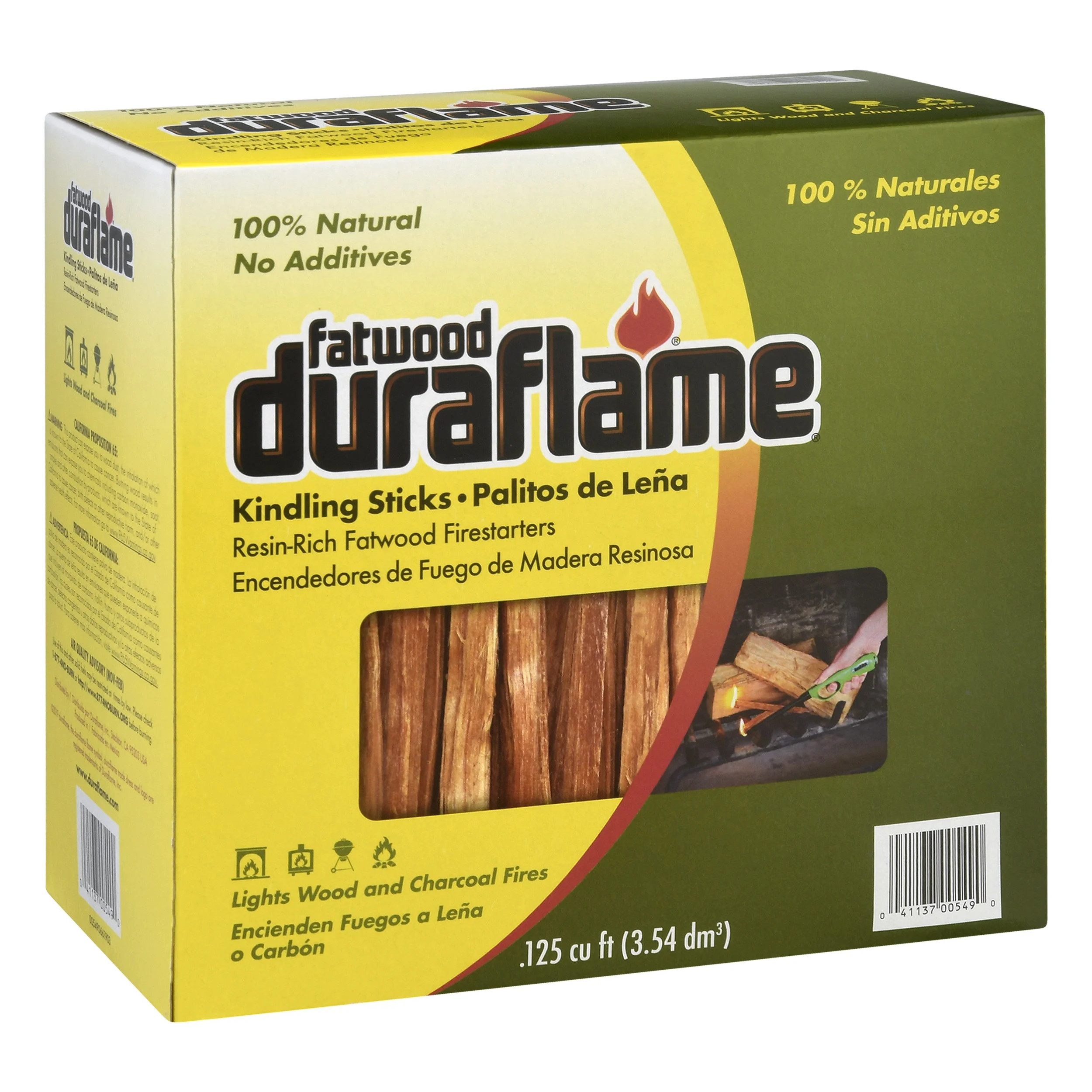 Duraflame Fatwood Resin-Rich Kindling Sticks, Fire Starters, Light Wood or Charcoal, .125 Cu ft, ... | Walmart (US)