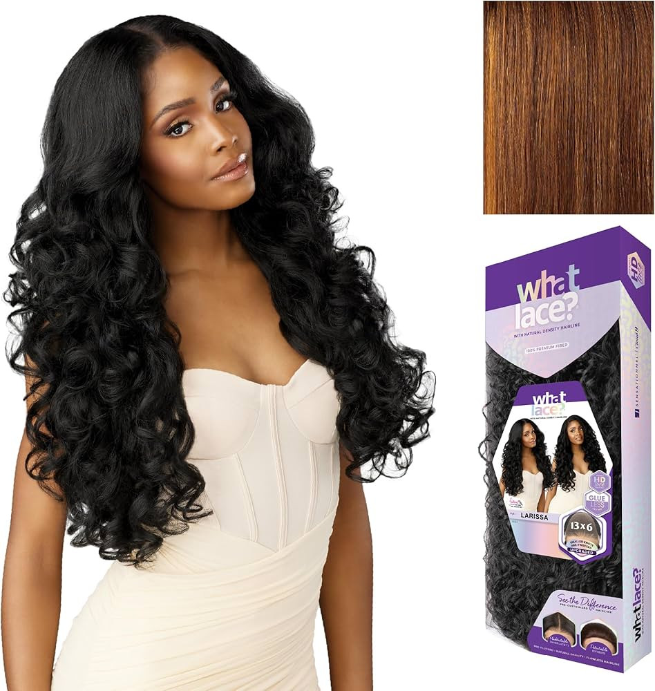 Sensationnel What Lace 13X6 Wig - Larissa Lacefrontal Hand Tied Glueless Synthetic with Natural D... | Amazon (US)