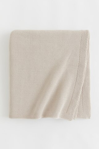 H & M - Moss-Stitched Cotton Baby Blanket - Light Beige | H&M (US + CA)