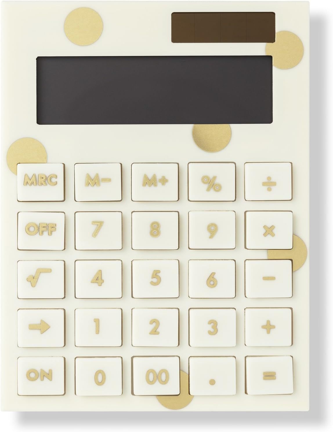 Kate Spade New York Standard Function Desktop Calculator, Acrylic Solar Powered Calculator, Gold ... | Amazon (US)