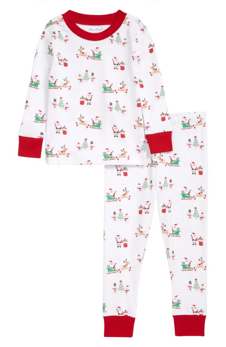Kissy Kissy Holiday Pima Cotton Fitted Pajamas | Nordstrom | Nordstrom